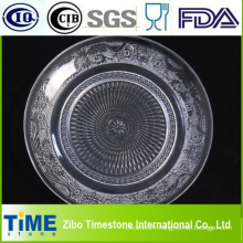 Round Embossed Glass Fruit Plate (GP001)